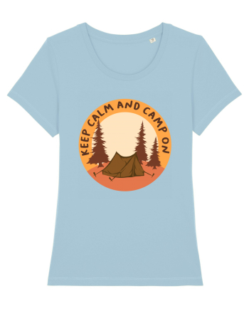 Keep Calm and Camp On Sky Blue