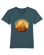 Keep Calm and Hike Tricou mânecă scurtă guler V Bărbat Presenter