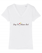 Bring the summer back. Tricou mânecă scurtă guler V Damă Evoker