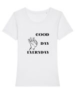 GOOD DAY EVERYDAY Tricou mânecă scurtă guler larg fitted Damă Expresser