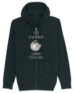 Pisica Adormita cu Citat Hanorac cu fermoar Unisex Connector