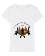 Let's Explore the Nature - Bushcraft Tricou mânecă scurtă guler V Damă Evoker