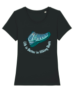 Life is Better in Hiking Boots Tricou mânecă scurtă guler larg fitted Damă Expresser
