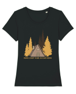 Make Camp Your Second Home Tricou mânecă scurtă guler larg fitted Damă Expresser