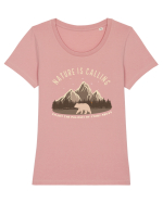 Nature is Calling Enjoy the Millions of Stars Above Tricou mânecă scurtă guler larg fitted Damă Expresser
