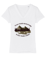 Plan Your Adventure, Plan Your Camp! Tricou mânecă scurtă guler V Damă Evoker