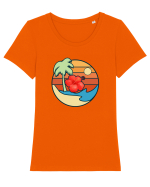 Exotic Island Tricou mânecă scurtă guler larg fitted Damă Expresser