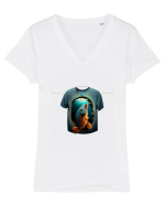 VIS ÎN VIS - TRICOU ÎN TRICOU - V5 Tricou mânecă scurtă guler V Damă Evoker