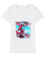 magentastronaut Tricou mânecă scurtă guler V Damă Evoker