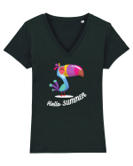 HELLO SUMMER-V2 Tricou mânecă scurtă guler V Damă Evoker