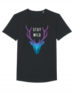 Stay Wild Tricou mânecă scurtă guler larg Bărbat Skater