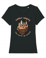 Summer Camping Can Never Go Wrong Tricou mânecă scurtă guler larg fitted Damă Expresser