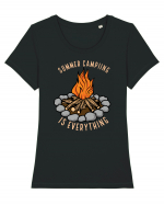 Summer Camping is Everything Tricou mânecă scurtă guler larg fitted Damă Expresser