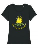 Turn Up the Campfire Tricou mânecă scurtă guler larg fitted Damă Expresser