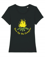 Turn Up the Campfire Tricou mânecă scurtă guler larg fitted Damă Expresser