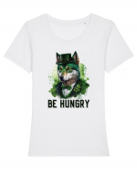 cu atitudine irlandeză - Be hungry Tricou mânecă scurtă guler larg fitted Damă Expresser