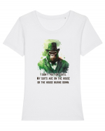 cu atitudine irlandeză - I do not pay for suits Tricou mânecă scurtă guler larg fitted Damă Expresser