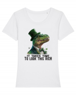 cu atitudine irlandeză - It takes time to look this rich Tricou mânecă scurtă guler larg fitted Damă Expresser