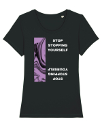 Stop Stopping Yourself2 Tricou mânecă scurtă guler larg fitted Damă Expresser