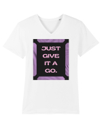 Just Give It A Go2 Tricou mânecă scurtă guler V Bărbat Presenter