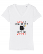 Work for it Tricou mânecă scurtă guler V Damă Evoker