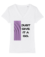 Just Give It A Go3 Tricou mânecă scurtă guler V Damă Evoker