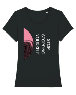 Stop Stopping Yourself3 Tricou mânecă scurtă guler larg fitted Damă Expresser