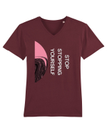 Stop Stopping Yourself3 Tricou mânecă scurtă guler V Bărbat Presenter