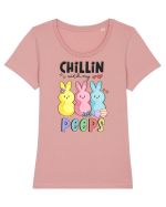 Chillin With My Peeps Tricou mânecă scurtă guler larg fitted Damă Expresser