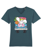 Funny Easter Truck Tricou mânecă scurtă guler V Bărbat Presenter