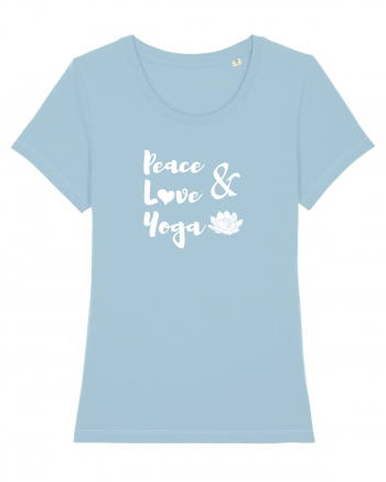 Peace Love Yoga Sky Blue