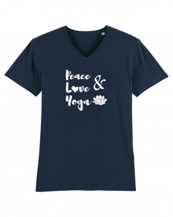 Peace Love Yoga French Navy