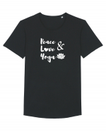 Peace Love Yoga Tricou mânecă scurtă guler larg Bărbat Skater