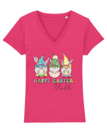 Happy Easter Y'all Tricou mânecă scurtă guler V Damă Evoker