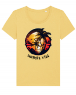 SUMMER VIBE - V3 Tricou mânecă scurtă guler larg fitted Damă Expresser