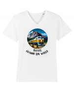 TRAVEL AROUND THE WORLD - V1 Tricou mânecă scurtă guler V Bărbat Presenter