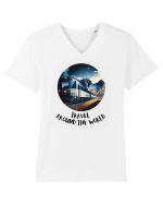 TRAVEL AROUND THE WORLD - V2 Tricou mânecă scurtă guler V Bărbat Presenter