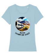 TRAVEL AROUND THE WORLD - V4 Tricou mânecă scurtă guler larg fitted Damă Expresser