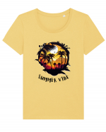 SUMMER VIBE - V7 Tricou mânecă scurtă guler larg fitted Damă Expresser