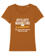 Affiliate Marketing Tricou mânecă scurtă guler larg fitted Damă Expresser