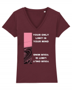 your only  limit is your mind4 Tricou mânecă scurtă guler V Damă Evoker