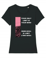 your only  limit is your mind4 Tricou mânecă scurtă guler larg fitted Damă Expresser