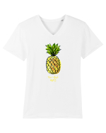 Fine Apple hats Tricou mânecă scurtă guler V Bărbat Presenter