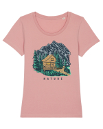 Nature Tricou mânecă scurtă guler larg fitted Damă Expresser