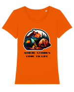 STORIES COME TO LIFE - V2 Tricou mânecă scurtă guler larg fitted Damă Expresser