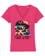 STORIES COME TO LIFE - V3 Tricou mânecă scurtă guler V Damă Evoker