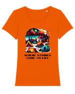 STORIES COME TO LIFE - V3 Tricou mânecă scurtă guler larg fitted Damă Expresser