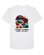 STORIES COME TO LIFE - V3 Tricou mânecă scurtă guler larg Bărbat Skater
