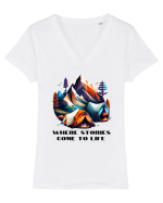 STORIES COME TO LIFE - V4 Tricou mânecă scurtă guler V Damă Evoker
