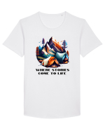 STORIES COME TO LIFE - V4 Tricou mânecă scurtă guler larg Bărbat Skater